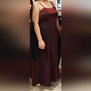 Y2K burgundy formal dress